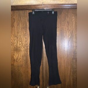 ellemenno Black Ribbed Stretch Pants